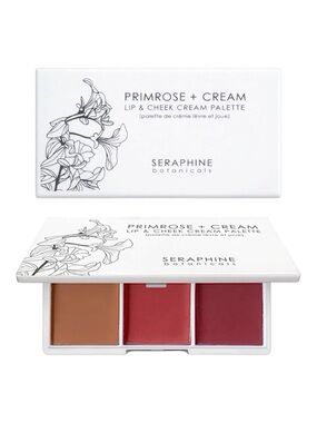 SERAPHINE BOTANICALS PRIMROSE + CREAM - LIP & CHEEK CREAM PALETTE - BNIB